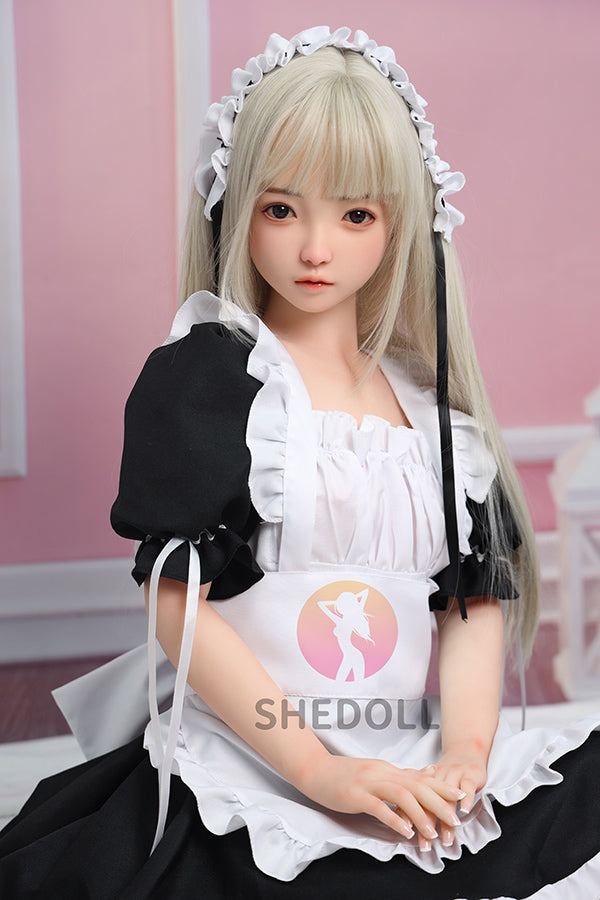 140cm / 4ft7.1 A-cup Asian Maid Silicone Head Sex Doll - Luoxiaoxi