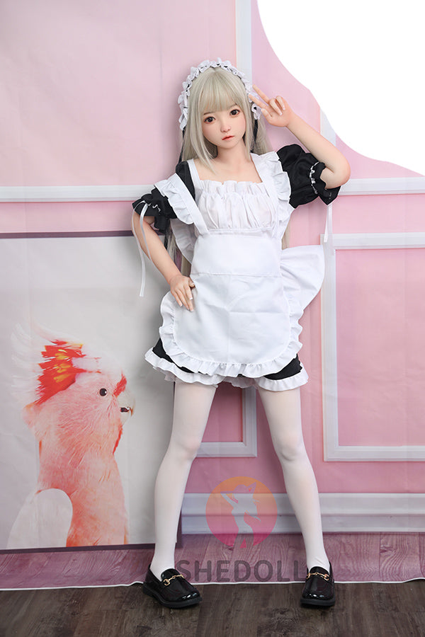 140cm / 4ft7.1 A-cup Asian Maid Silicone Head Sex Doll - Luoxiaoxi