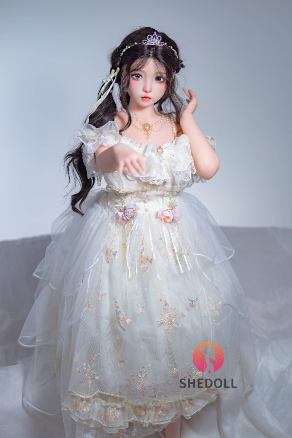 145cm / 4ft9.1 F-cup Asian Childlike Face Silicone Head Sex Doll - Luoxiaoyi