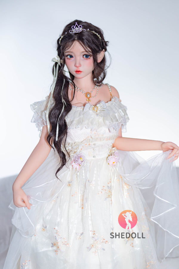 145cm / 4ft9.1 F-cup Asian Childlike Face Silicone Head Sex Doll - Luoxiaoyi