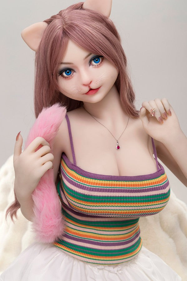 5ft1.4in/156cm E-cup Anime Cat Silicone Head Sex Doll