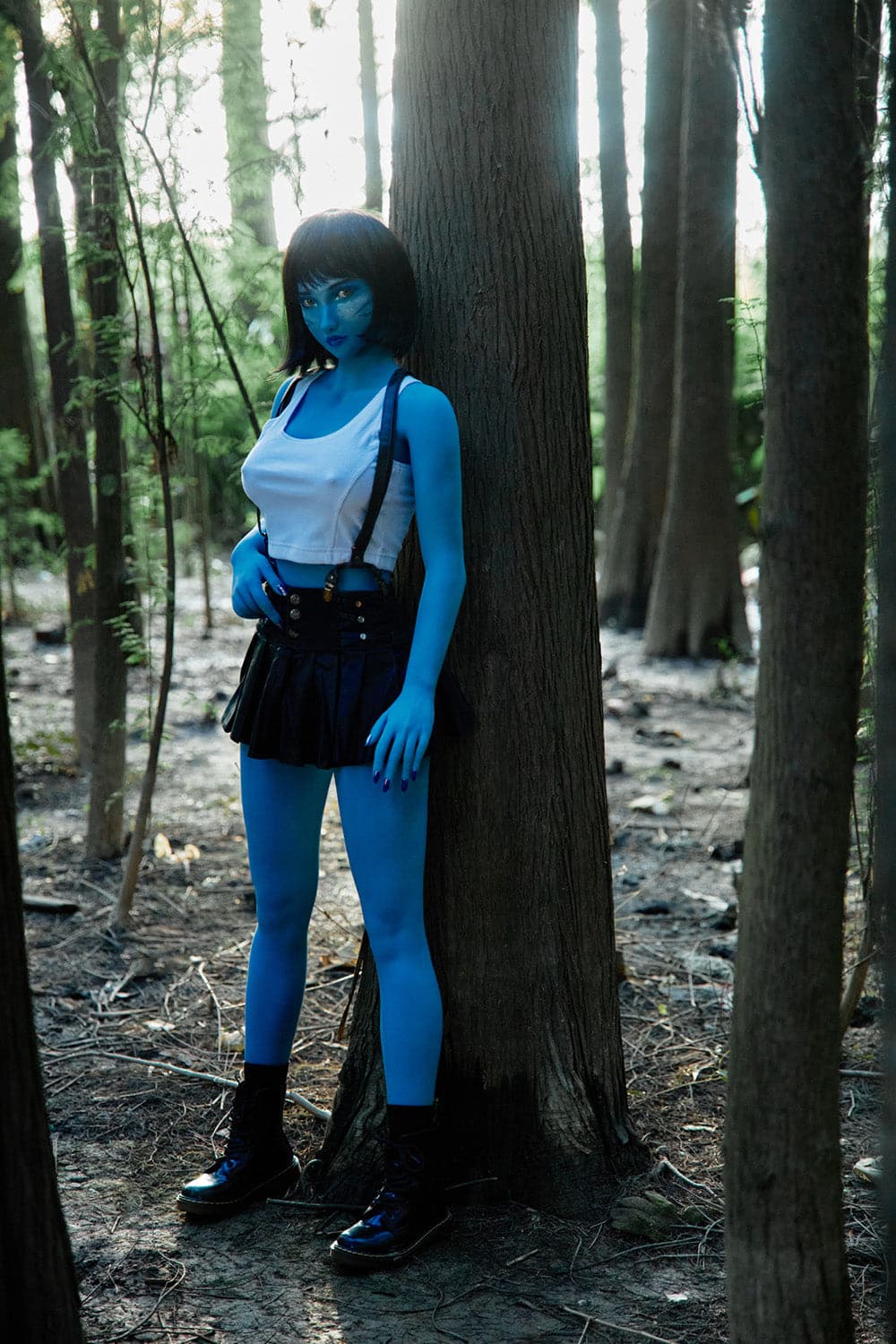 158cm Myrtice B-Cup Blue Skin Sex Doll Tifa Makeup (Avatar-Blue)