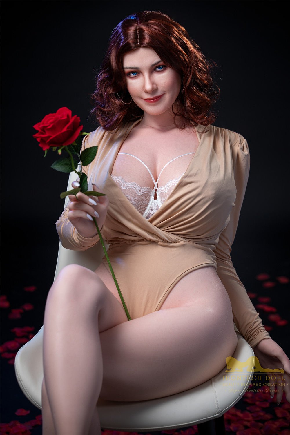 160cm/5ft3 I-cup BBW Redhead Silicone Sex Doll – S12 Carmel