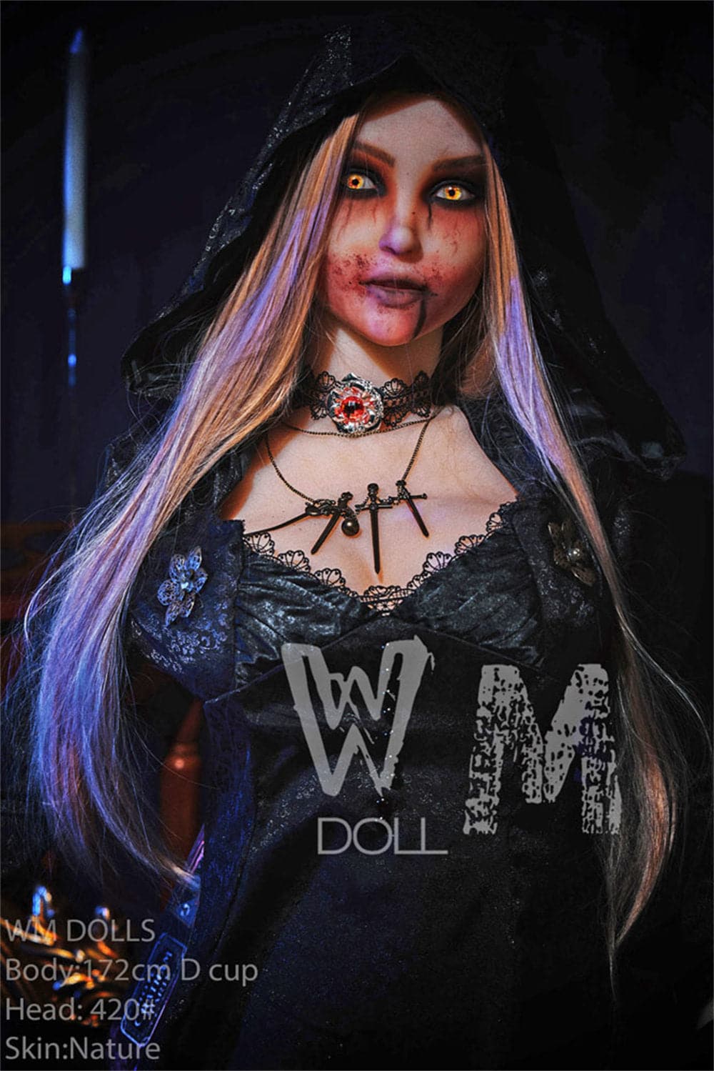 172cm/5ft8 D-cup TPE Realistic Hallowen Vampire Sex Doll with 